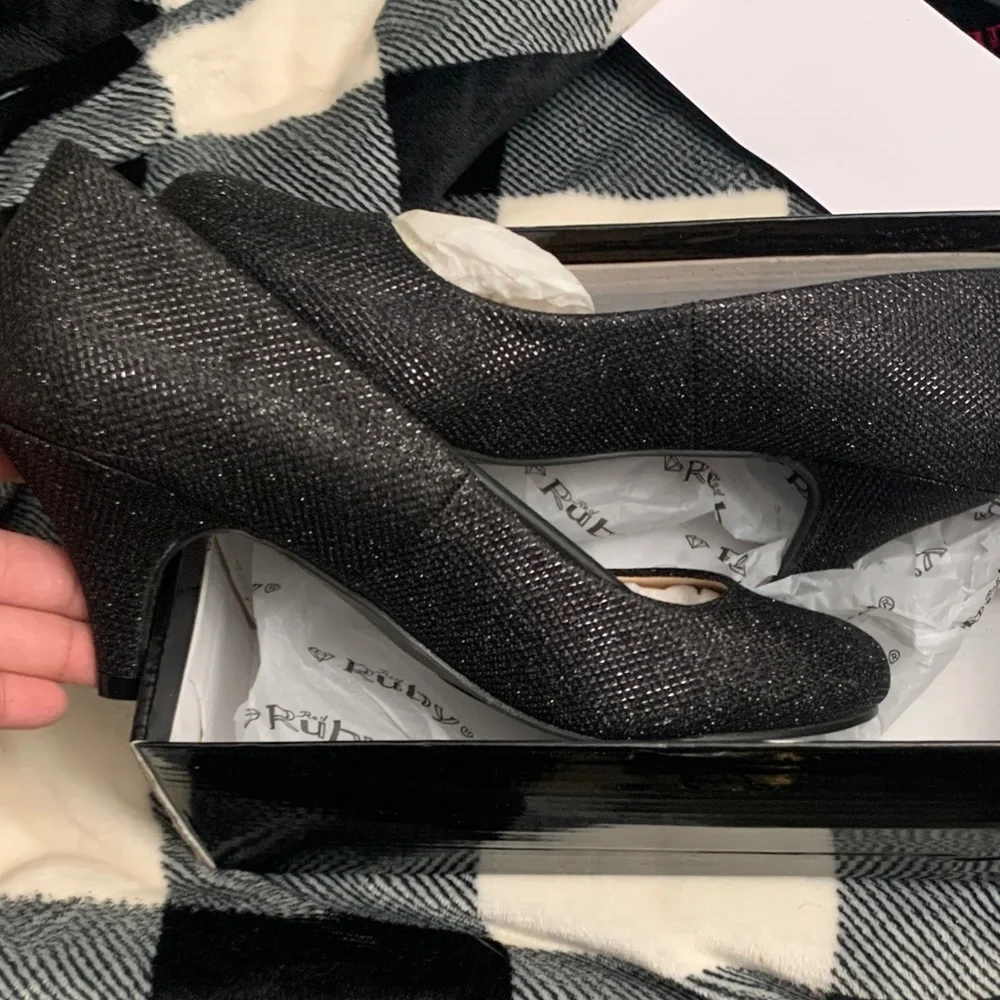 Ruby Rd. Sparkling Black Heels - Picture 1 of 10
